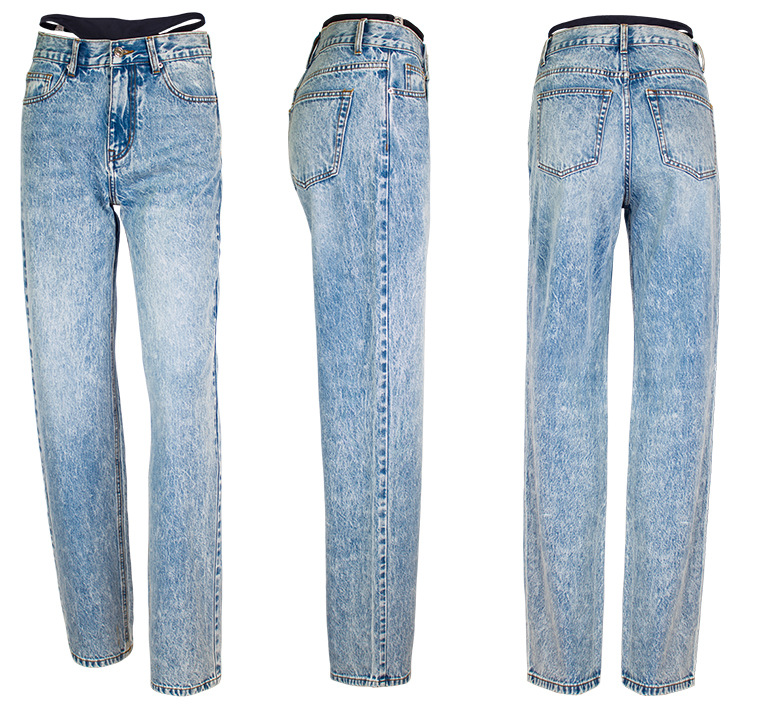 Falso duas peças costura jeans - Streetwear Outfit Brand avaliação e preço